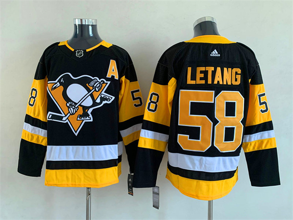Men's Pittsburgh Penguins #58 Kris Letang Black Stitched Jersey Men's Pittsburgh Penguins #58 Kris Letang Black Stitched Jersey