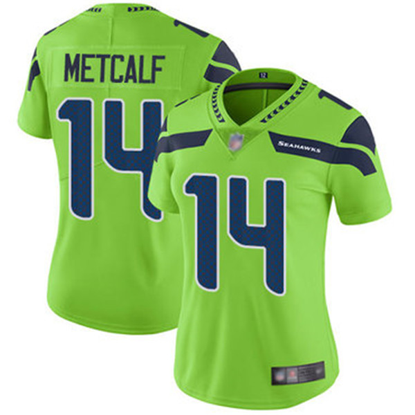 Women's Seattle Seahawks #14 D.K. Metcalf Navy Vapor Untouchable Stitched Jersey(Run Small) Women's Seattle Seahawks #14 D.K. Metcalf Navy Vapor Untouchable Stitched Jersey(Run Small)