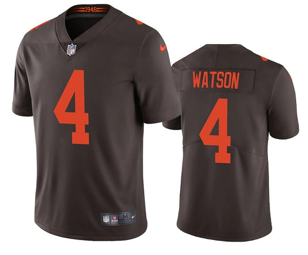 Men's Cleveland Browns #4 Deshaun Watson Brown Color Rush Vapor Untouchable Limited Stitched Jersey Men's Cleveland Browns #4 Deshaun Watson Brown Color Rush Vapor Untouchable Limited Stitched Jersey