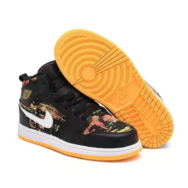 Youth Running Weapon Air Jordan 1 Black Shoes 10026