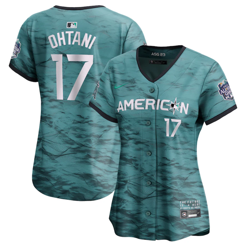 Women's Los Angeles Angels #17 Shohei Ohtani Teal 2023 All-star Stitched Baseball Jersey(Run Small)