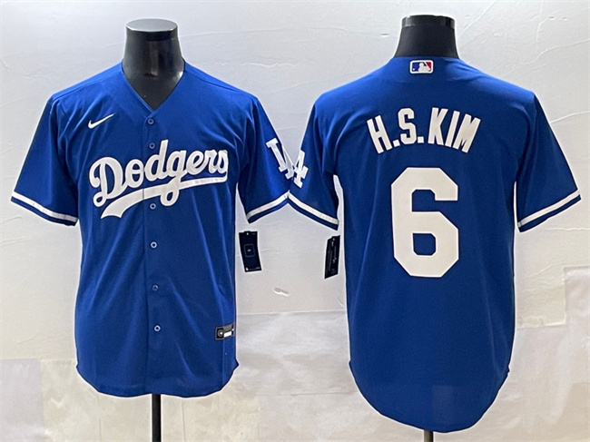 Men's Los Angeles Dodgers #6 H.S.Kim Royal Cool Base Stitched Baseball Jersey Men's Los Angeles Dodgers #6 H.S.Kim Royal Cool Base Stitched Baseball Jersey