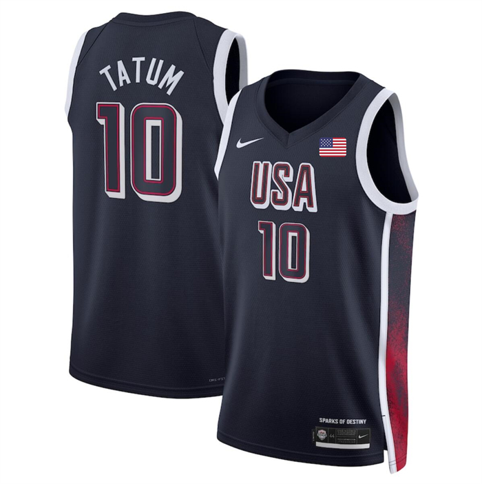 Men's USA Basketball #10 Jayson Tatum Navy 2024 Swingman Stitched Jersey Men's USA Basketball #10 Jayson Tatum Navy 2024 Swingman Stitched Jersey