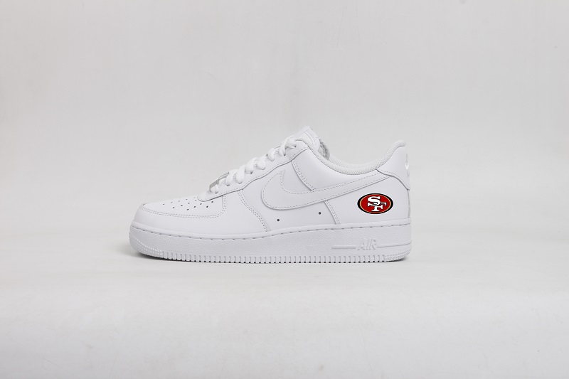 Men's San Francisco 49ers Air Force 1 Low White Shoes 001 Men's San Francisco 49ers Air Force 1 Low White Shoes 001