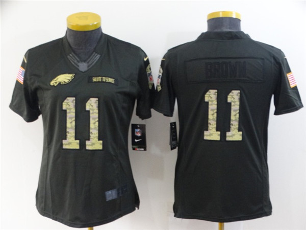 Women's Philadelphia Eagles #11 A. J. Brown Black Salute To Service Stitched Football Jersey(Run Small) Women's Philadelphia Eagles #11 A. J. Brown Black Salute To Service Stitched Football Jersey(Run Small)