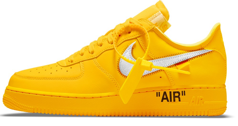 Men's Off-White™ x Nike Air Force 1 "University Gold" Shoes Men's Off-White™ x Nike Air Force 1 "University Gold" Shoes