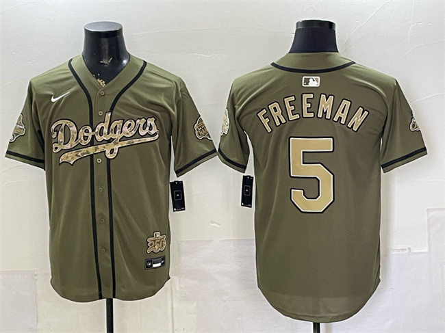 Men's Los Angeles Dodgers #5 Freddie Freeman Olive 2026 Armed Forces Day Stitched Baseball Jersey Men's Los Angeles Dodgers #5 Freddie Freeman Olive 2026 Armed Forces Day Stitched Baseball Jersey