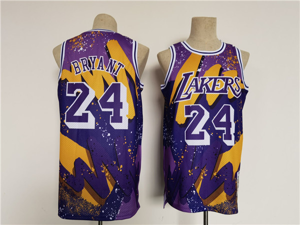 Men's Los Angeles Lakers #24 Kobe Bryant Purple Throwback basketball Jersey Men's Los Angeles Lakers #24 Kobe Bryant Purple Throwback basketball Jersey