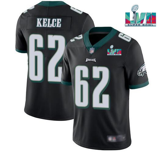 Youth Philadelphia Eagles #62 Jason Kelce Black Super Bowl LVII Patch Vapor Untouchable Limited Stitched Football Jersey Youth Philadelphia Eagles #62 Jason Kelce Black Super Bowl LVII Patch Vapor Untouchable Limited Stitched Football Jersey