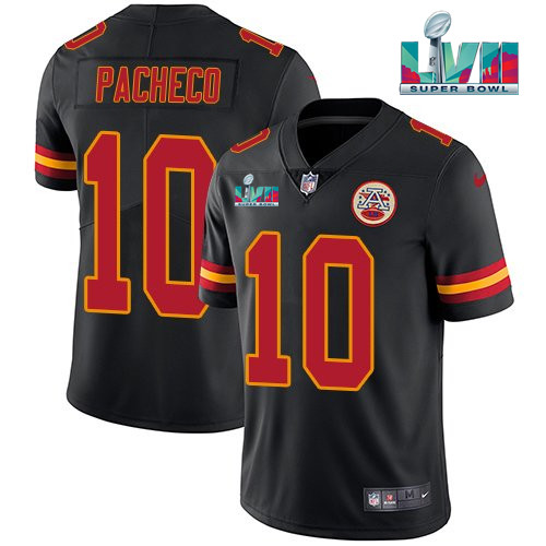 Youth Kansas City Chiefs #10 Isiah Pacheco Black Super Bowl LVII Patch Vapor Untouchable Limited Stitched Jersey Youth Kansas City Chiefs #10 Isiah Pacheco Black Super Bowl LVII Patch Vapor Untouchable Limited Stitched Jersey