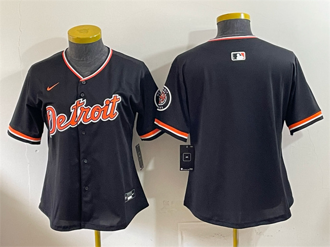 Women's Detroit Tigers Blank Black 2026 Alternate Vapor Premier Limited Stitched Baseball Jersey(Run Small) Women's Detroit Tigers Blank Black 2026 Alternate Vapor Premier Limited Stitched Baseball Jersey(Run Small)