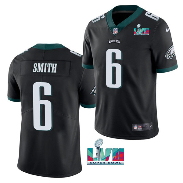 Youth Philadelphia Eagles #6 DeVonta Smith Black Super Bowl LVII Patch Vapor Untouchable Limited Stitched Football Jersey Youth Philadelphia Eagles #6 DeVonta Smith Black Super Bowl LVII Patch Vapor Untouchable Limited Stitched Football Jersey