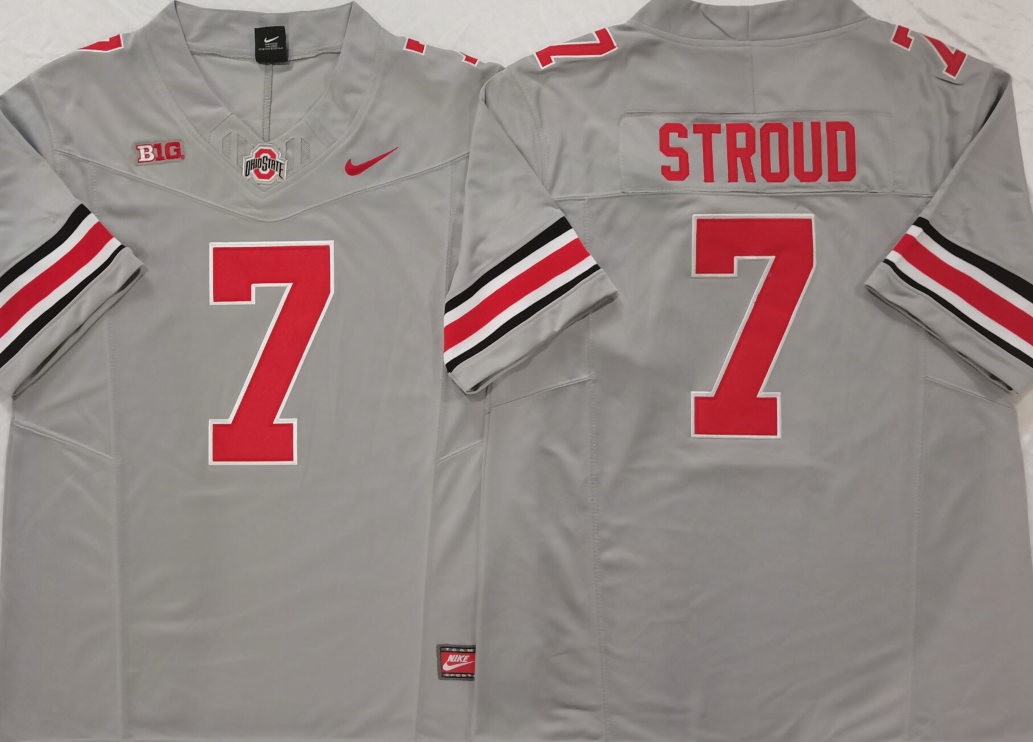 Men's Ohio State Buckeyes #7 C.J. Stroud Grey F.U.S.E. Limited Stitched Jersey Men's Ohio State Buckeyes #7 C.J. Stroud Grey F.U.S.E. Limited Stitched Jersey