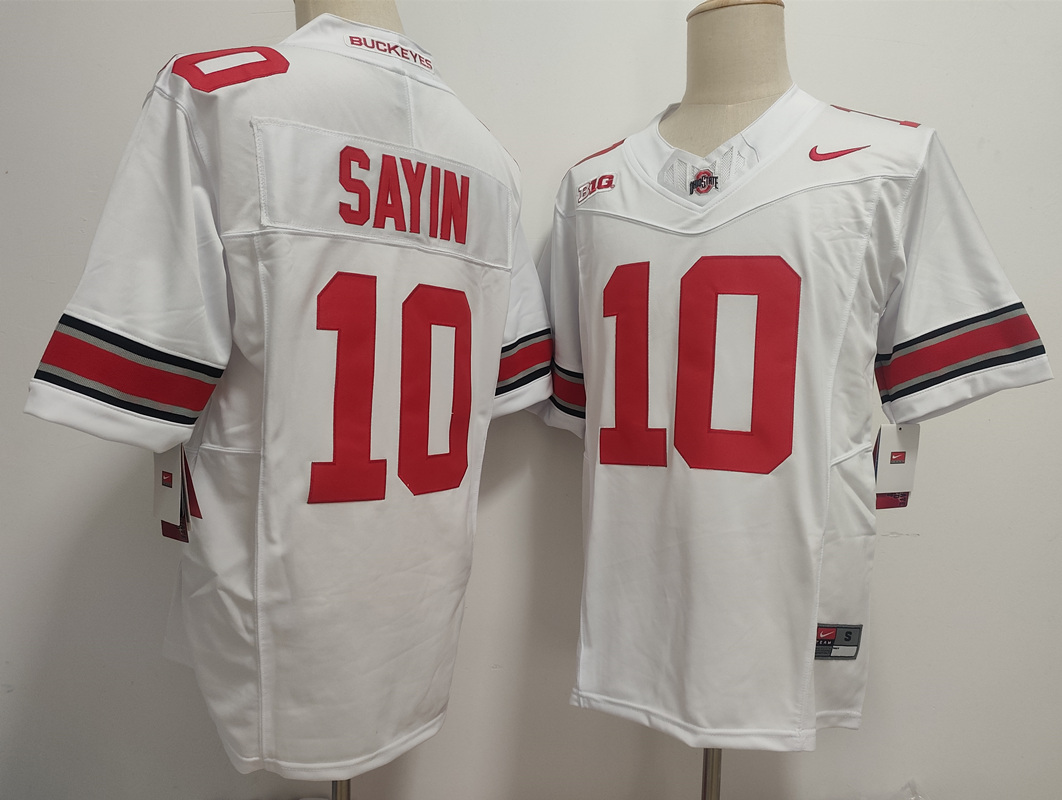 Men's Ohio State Buckeyes #10 Julian Sayin White 2025 F.U.S.E. Limited Stitched Jersey Men's Ohio State Buckeyes #10 Julian Sayin White 2025 F.U.S.E. Limited Stitched Jersey