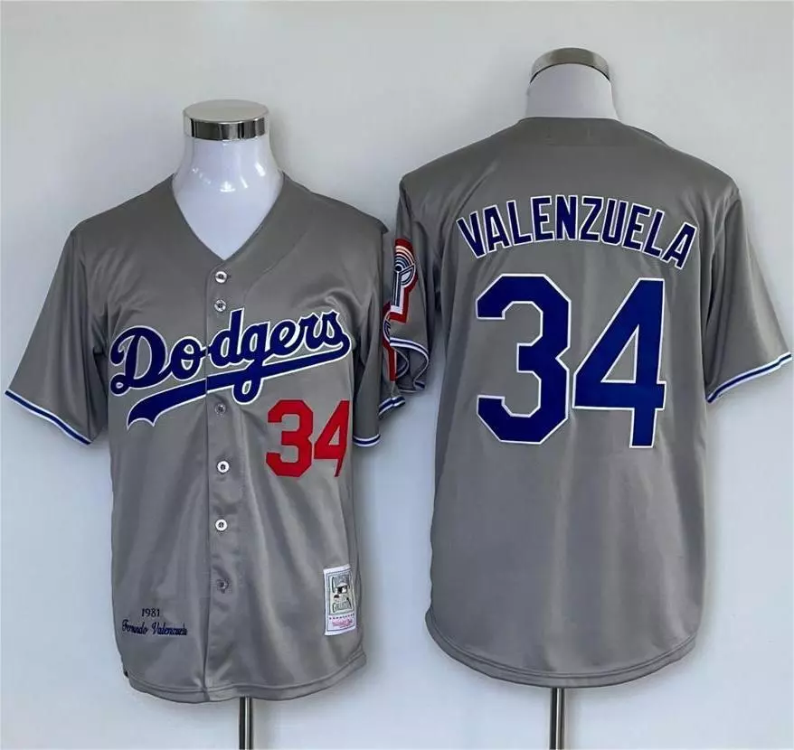 Women's Los Angeles Dodgers #34 Fernando Valenzuela Gray Flex Base Stitched Baseball Jersey (Run Small) Women's Los Angeles Dodgers #34 Fernando Valenzuela Gray Flex Base Stitched Baseball Jersey (Run Small)