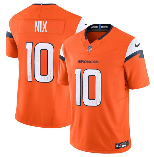 Youth Denver Broncos #10 Bo Nix Orange 2024 Draft F.U.S.E Vapor Untouchable Limited Stitched Jersey Youth Denver Broncos #10 Bo Nix Orange 2024 Draft F.U.S.E Vapor Untouchable Limited Stitched Jersey