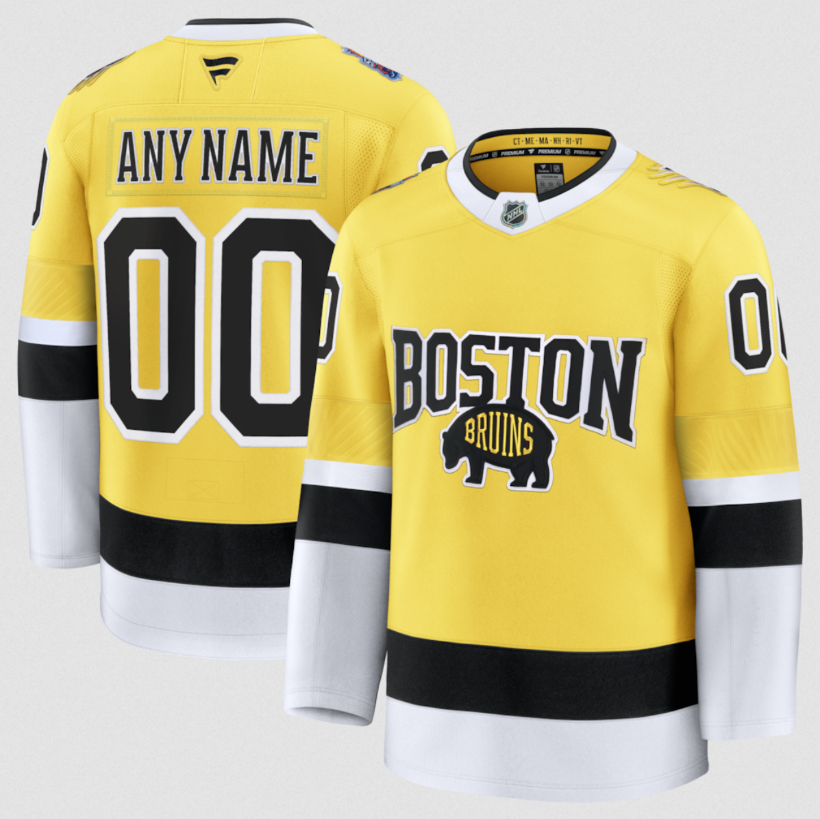 Men's Boston Bruins Custom Gold 2026 Stadium Series Stitched Hockey Jersey
