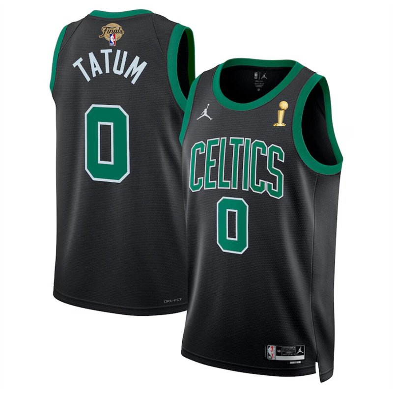 Men's Boston Celtics #0 Jayson Tatum Black 2024 Finals Champions Statement Edition Stitched Basketball Jersey Men's Boston Celtics #0 Jayson Tatum Black 2024 Finals Champions Statement Edition Stitched Basketball Jersey
