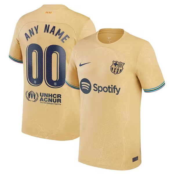 Youth Barcelona ACTIVE PLAYER Custom Yellow 2022/23 Away Soccer Jersey Youth Barcelona ACTIVE PLAYER Custom Yellow 2022/23 Away Soccer Jersey