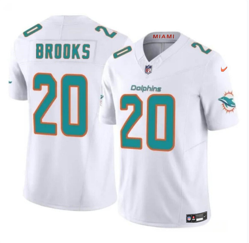 Youth Miami Dolphins #20 Jordyn Brooks White 2024 F.U.S.E Vapor Limited Stitched Jersey Youth Miami Dolphins #20 Jordyn Brooks White 2024 F.U.S.E Vapor Limited Stitched Jersey