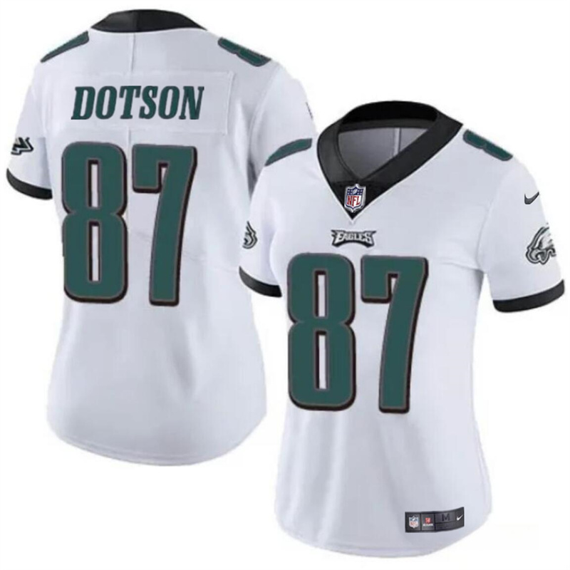 Women's Philadelphia Eagles #87 Jahan Dotson White Vapor Untouchable Limited Stitched Football Jersey(Run Small) Women's Philadelphia Eagles #87 Jahan Dotson White Vapor Untouchable Limited Stitched Football Jersey(Run Small)