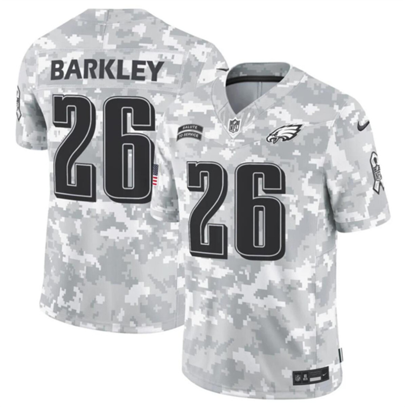 Youth Philadelphia Eagles #26 Saquon Barkley 2024 F.U.S.E Arctic Camo Salute to Service Limited Stitched Football Jersey Youth Philadelphia Eagles #26 Saquon Barkley 2024 F.U.S.E Arctic Camo Salute to Service Limited Stitched Football Jersey