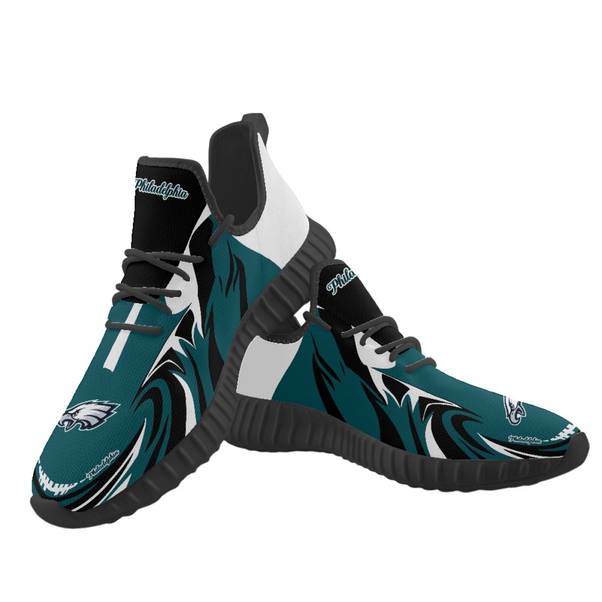 Men's Philadelphia Eagles Mesh Knit Sneakers/Shoes 018 Men's Philadelphia Eagles Mesh Knit Sneakers/Shoes 018
