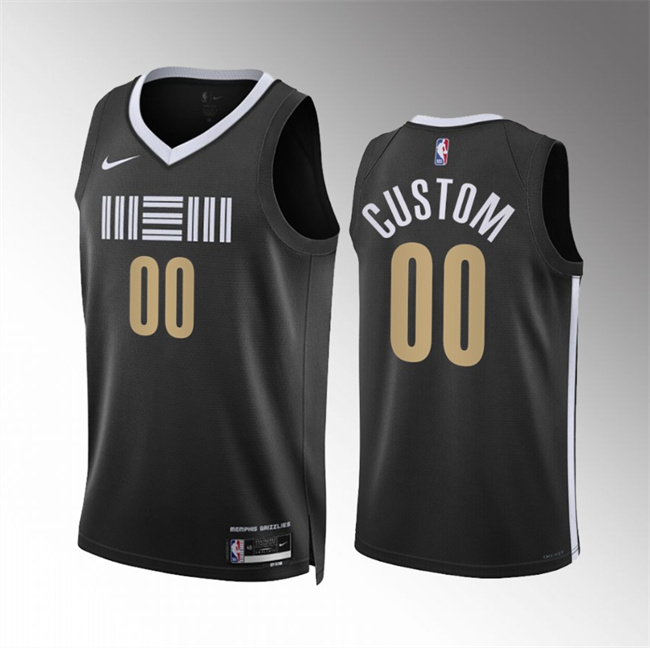 Men's Memphis Grizzlies Active Player Custom Black 2023/24 City Edition Stitched Basketball Jersey Men's Memphis Grizzlies Active Player Custom Black 2023/24 City Edition Stitched Basketball Jersey