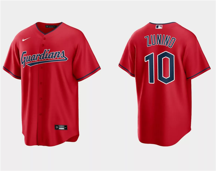 Men's Cleveland Guardians #10 Mike Zunino Red Cool Base Stitched Jersey Men's Cleveland Guardians #10 Mike Zunino Red Cool Base Stitched Jersey