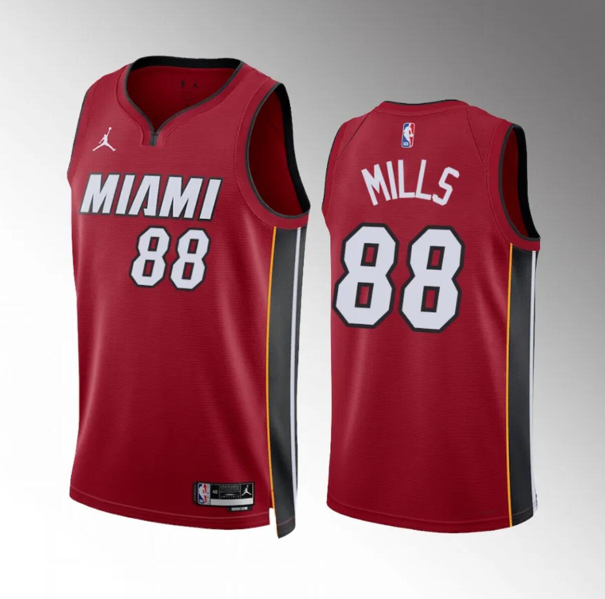 Men's Miami Heat #88 Patrick Mills Red Statement Edition Stitched Basketball Jersey Men's Miami Heat #88 Patrick Mills Red Statement Edition Stitched Basketball Jersey