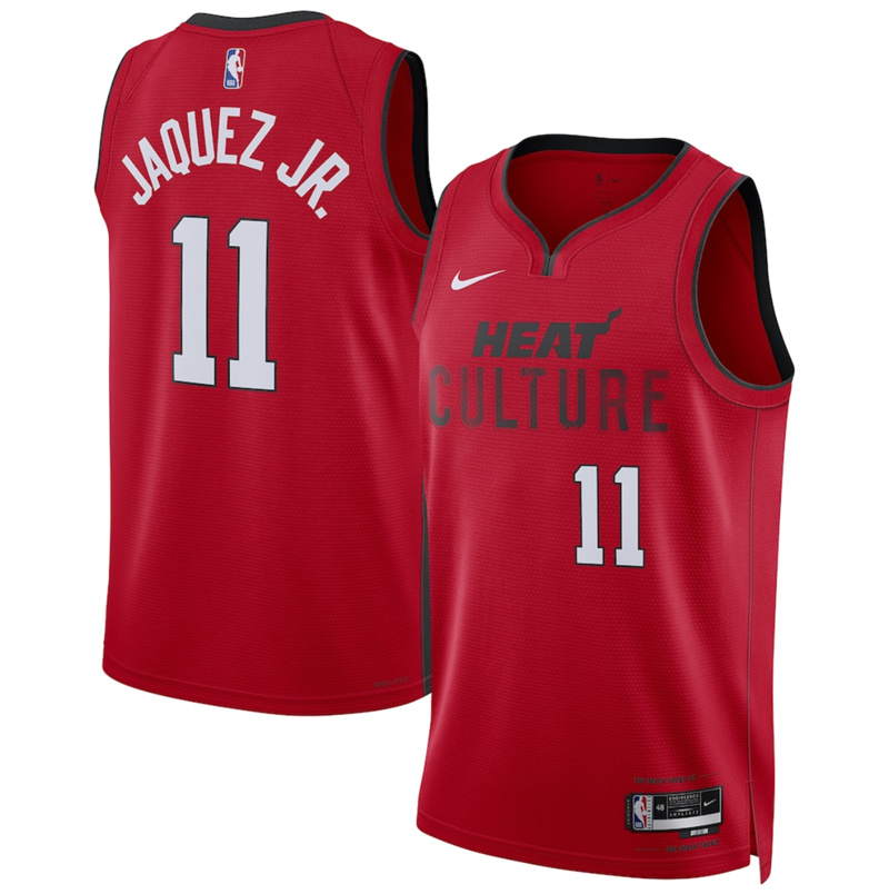 Men's Miami Heat #11 Jaime Jaquez Jr. Red 2024/25 City Edition Stitched Basketball Jersey Men's Miami Heat #11 Jaime Jaquez Jr. Red 2024/25 City Edition Stitched Basketball Jersey