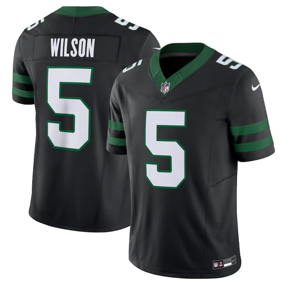 Youth New York Jets #5 Garrett Wilson Black 2024 F.U.S.E. Vapor Limited Stitched Jersey Youth New York Jets #5 Garrett Wilson Black 2024 F.U.S.E. Vapor Limited Stitched Jersey