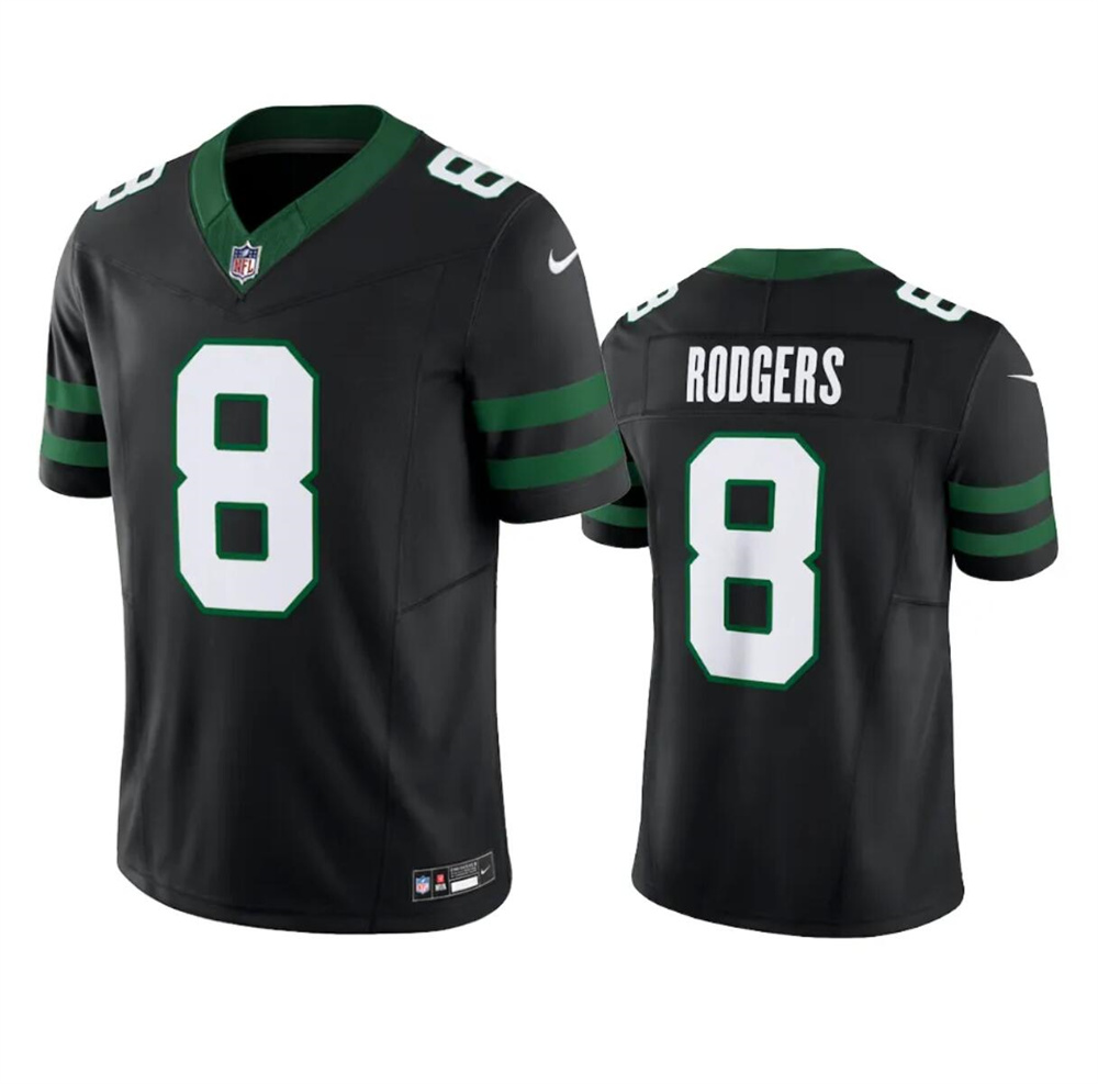 Youth New York Jets #8 Aaron Rodgers Black 2024 F.U.S.E. Vapor Limited Stitched Jersey Youth New York Jets #8 Aaron Rodgers Black 2024 F.U.S.E. Vapor Limited Stitched Jersey