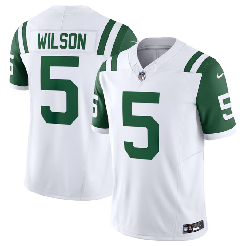 Youth New York Jets #5 Garrett Wilson White Classic Alternate Vapor F.U.S.E. Limited Stitched Football Jersey Youth New York Jets #5 Garrett Wilson White Classic Alternate Vapor F.U.S.E. Limited Stitched Football Jersey