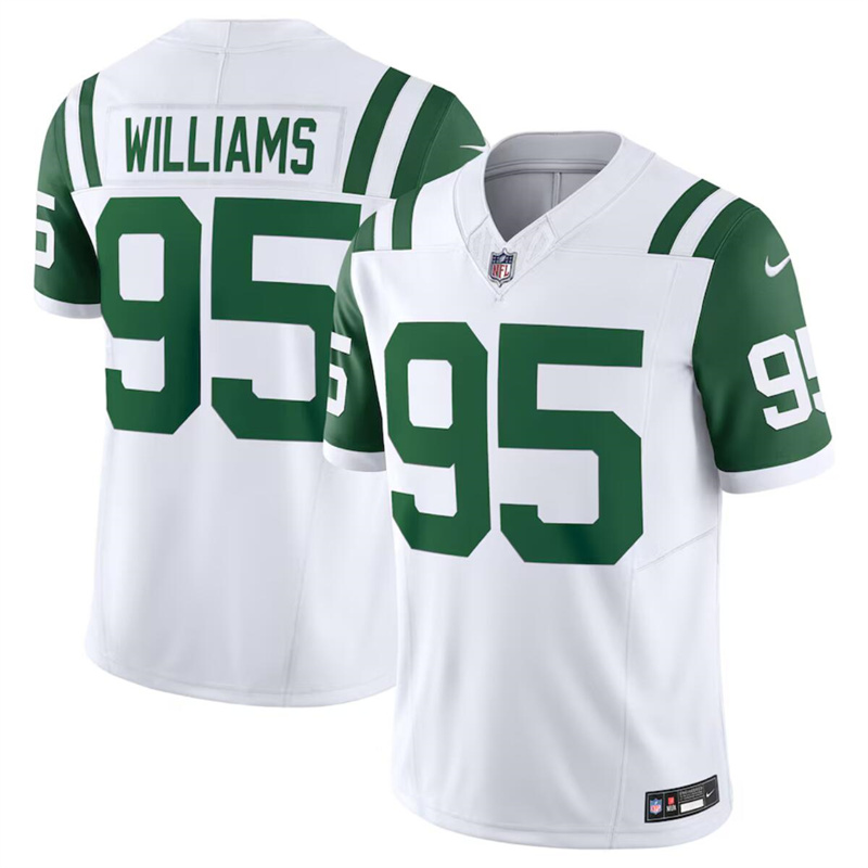 Youth New York Jets #95 Quinnen Williams White Classic Alternate Vapor F.U.S.E. Limited Stitched Football Jersey Youth New York Jets #95 Quinnen Williams White Classic Alternate Vapor F.U.S.E. Limited Stitched Football Jersey