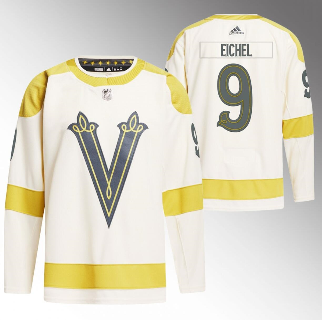 Men's Vegas Golden Knights #9 Jack Eichel Cream 2024 Winter Classic Breakaway Stitched Jersey Men's Vegas Golden Knights #9 Jack Eichel Cream 2024 Winter Classic Breakaway Stitched Jersey