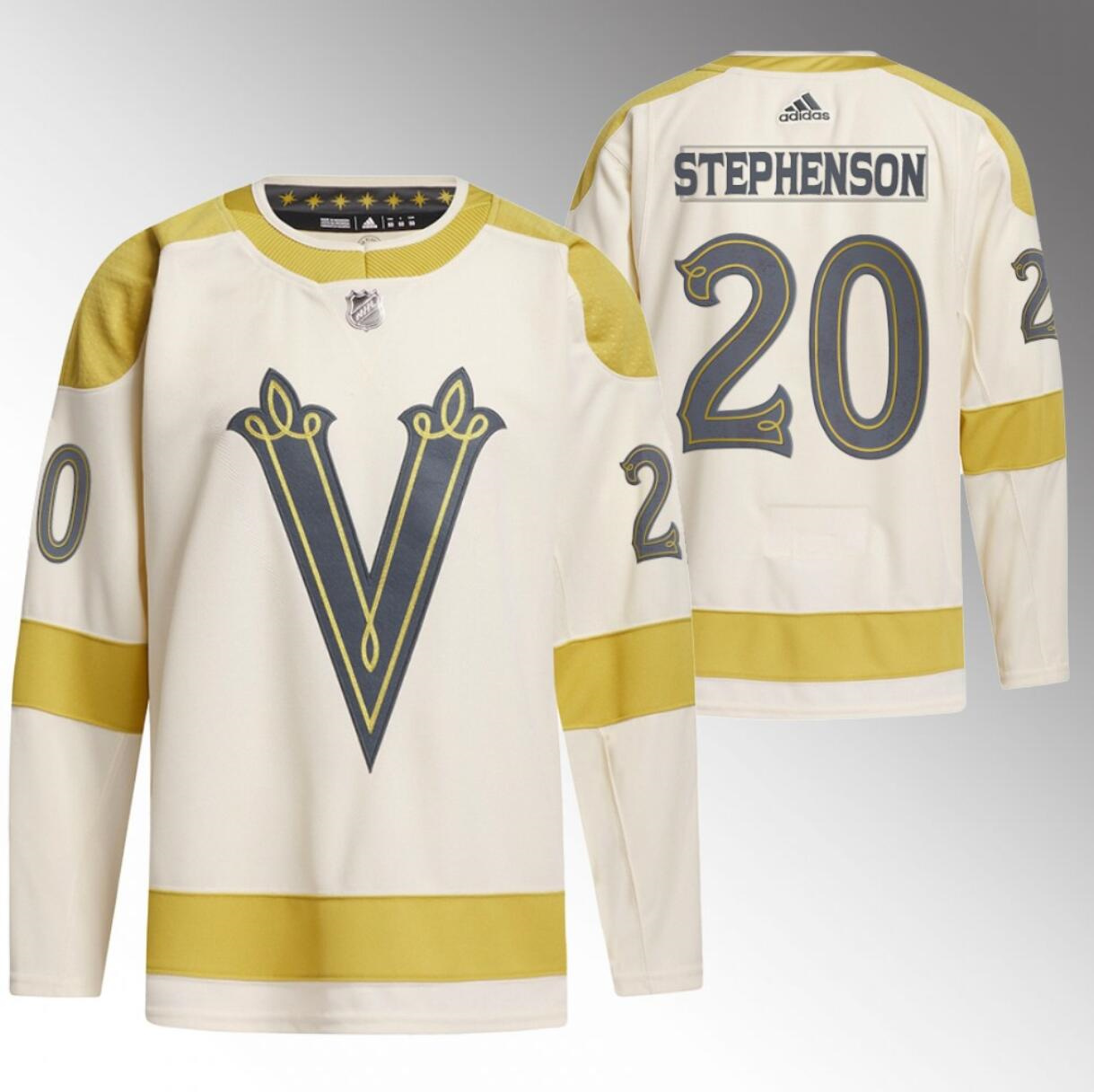 Men's Vegas Golden Knights #20 Chandler Stephenson Cream 2024 Winter Classic Breakaway Stitched Jersey Men's Vegas Golden Knights #20 Chandler Stephenson Cream 2024 Winter Classic Breakaway Stitched Jersey