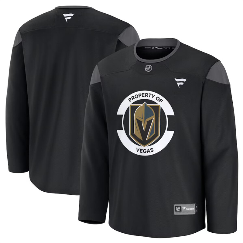 Men's Vegas Golden Knights Black 2024-25 Team Practice Stitched Hockey Jersey Men's Vegas Golden Knights Black 2024-25 Team Practice Stitched Hockey Jersey
