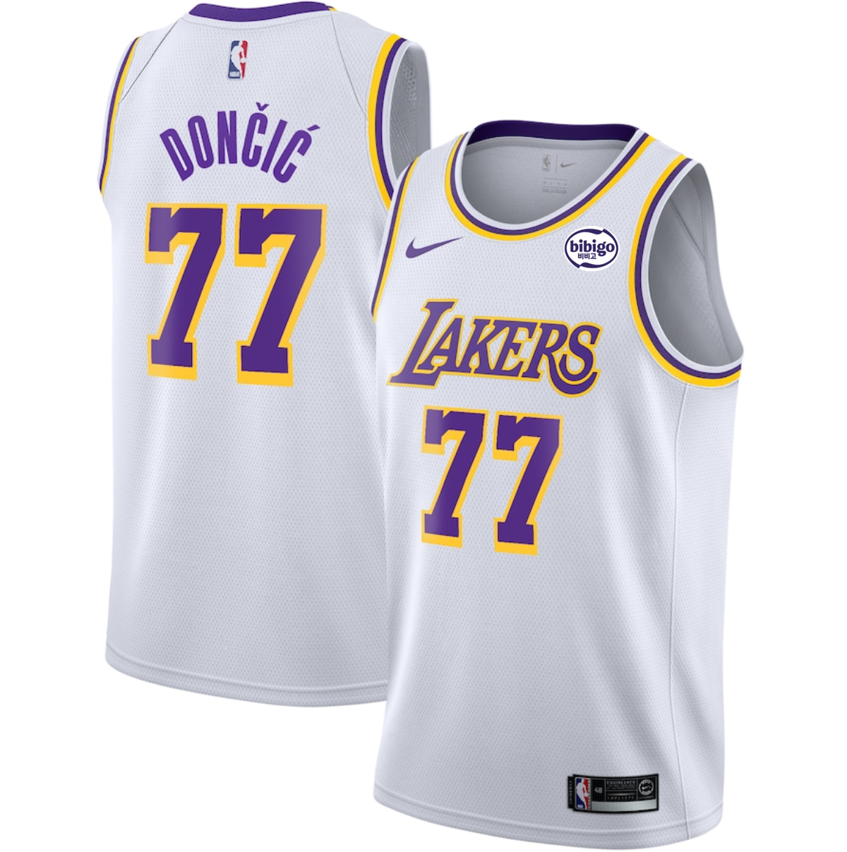 Men's Los Angeles Lakers #77 Luka Dončić White 2025 Association Edition Stitched Basketball Jersey Men's Los Angeles Lakers #77 Luka Dončić White 2025 Association Edition Stitched Basketball Jersey