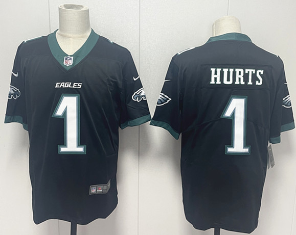 Men's Philadelphia Eagles #1 Jalen Hurts Black 2024 New Vapor Untouchable Limited Stitched Football Jersey Men's Philadelphia Eagles #1 Jalen Hurts Black 2024 New Vapor Untouchable Limited Stitched Football Jersey