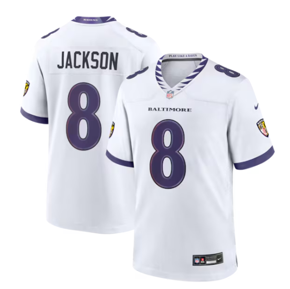 Men's Baltimore Ravens #8 Lamar Jackson White Limited Football Game Jersey Men's Baltimore Ravens #8 Lamar Jackson White Limited Football Game Jersey