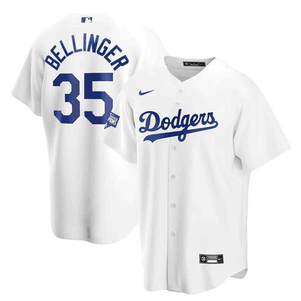 Men's Los Angeles Dodgers #35 Cody Bellinger White 2020 World Series Champions Home Patch Cool Base Stitched MLB Jersey Men's Los Angeles Dodgers #35 Cody Bellinger White 2020 World Series Champions Home Patch Cool Base Stitched MLB Jersey