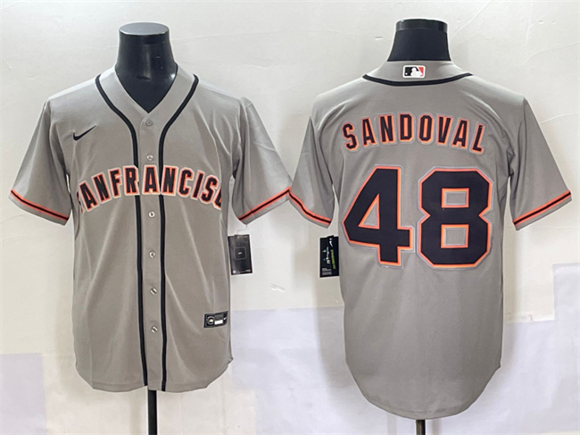 Men's San Francisco Giants #48 Pablo Sandoval Grey Cool Base Stitched Baseball Jersey Men's San Francisco Giants #48 Pablo Sandoval Grey Cool Base Stitched Baseball Jersey
