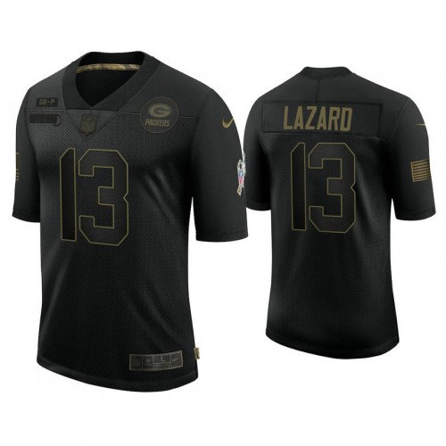 Men's Green Bay Packers #13 Allen Lazard Black Salute to Service Limited Stitched Jersey Men's Green Bay Packers #13 Allen Lazard Black Salute to Service Limited Stitched Jersey