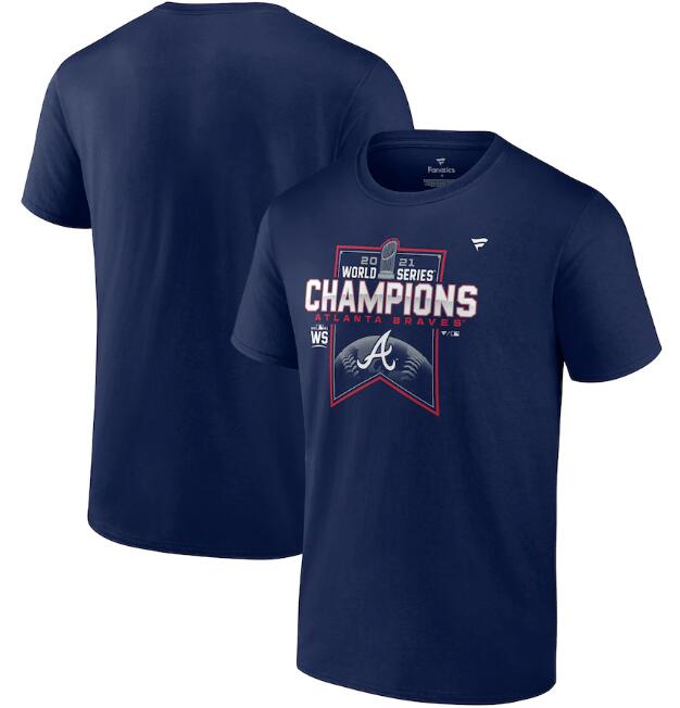 Men's Atlanta Braves 2021 Navy World Series Champions Dream Team Roster Tri-Blend T-Shirt