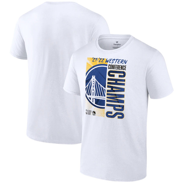 Men's Golden State Warriors 2022 White Western Conference Champions Locker Room T-Shirt Men's Golden State Warriors 2022 White Western Conference Champions Locker Room T-Shirt