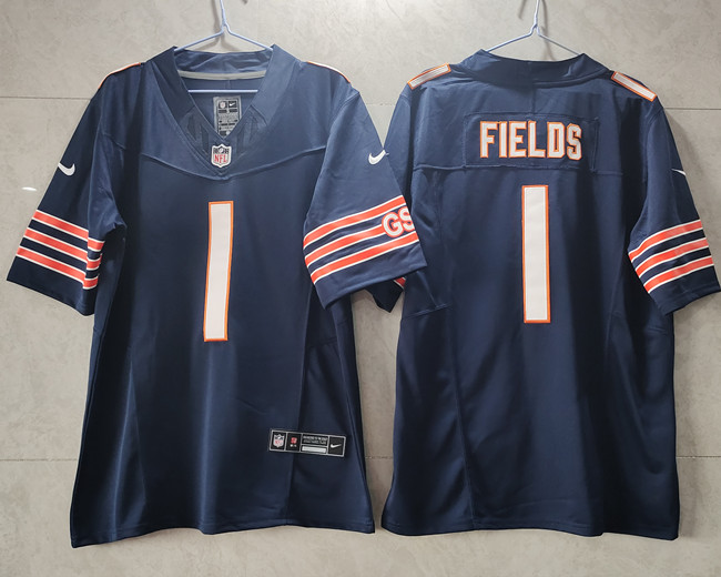 Men's Chicago Bears #1 Justin Fields Navy 2023 F.U.S.E. Vapor Untouchable Limited Stitched Football Jersey Men's Chicago Bears #1 Justin Fields Navy 2023 F.U.S.E. Vapor Untouchable Limited Stitched Football Jersey