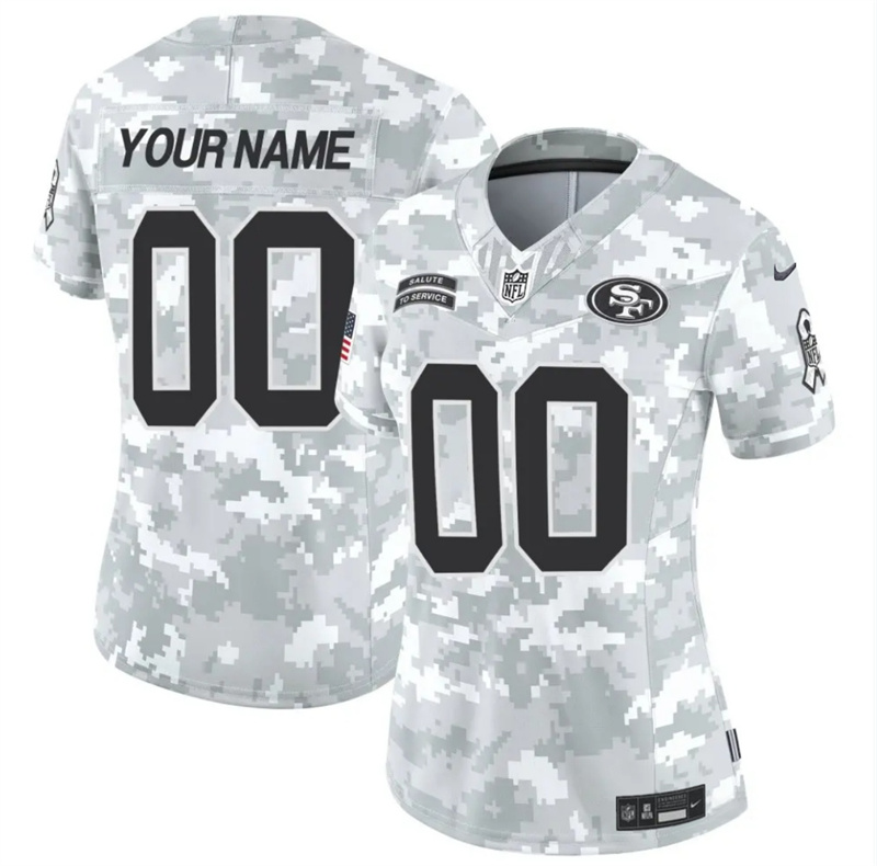 Women's San Francisco 49ers Active Player Custom 2024 F.U.S.E Arctic Camo Salute to Service Limited Stitched Jersey(Run Small) Women's San Francisco 49ers Active Player Custom 2024 F.U.S.E Arctic Camo Salute to Service Limited Stitched Jersey(Run Small)