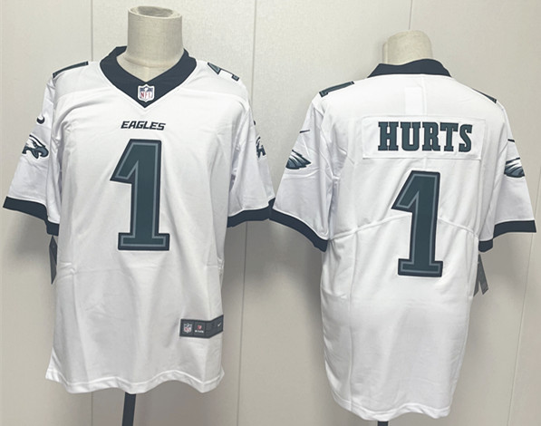 Men's Philadelphia Eagles #1 Jalen Hurts White 2024 New Vapor Untouchable Limited Stitched Football Jersey Men's Philadelphia Eagles #1 Jalen Hurts White 2024 New Vapor Untouchable Limited Stitched Football Jersey