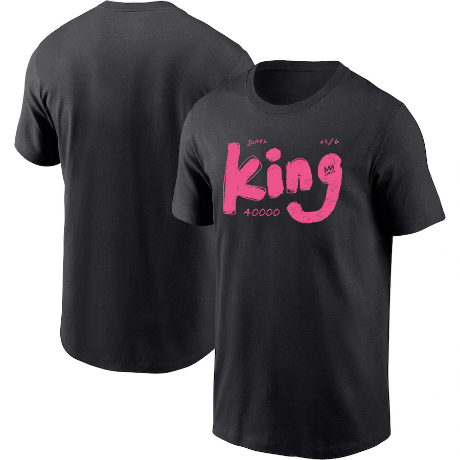 Men's Los Angeles Lakers Black King James T-Shirt Men's Los Angeles Lakers Black King James T-Shirt